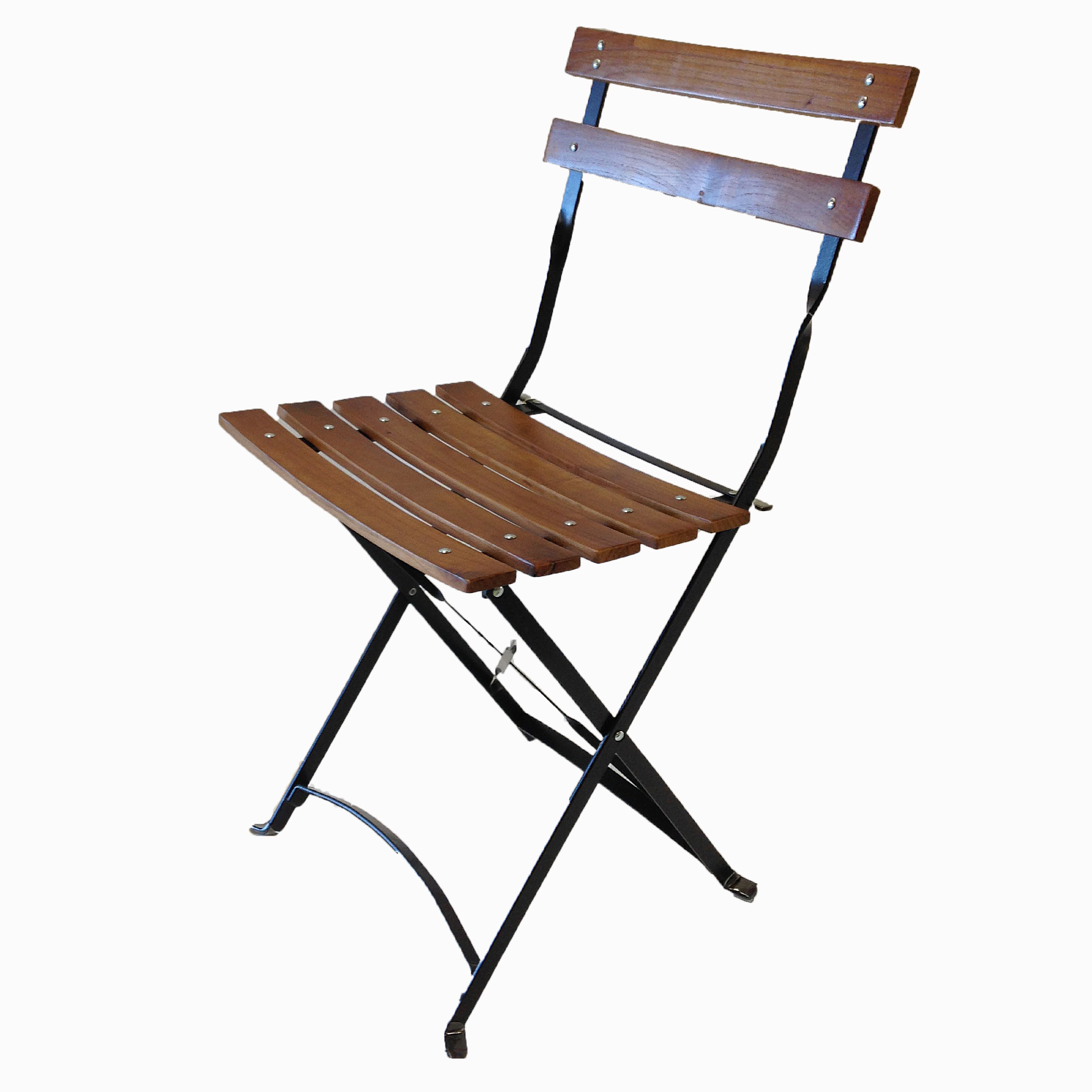 French Bistro Metal Wood Folding Chair